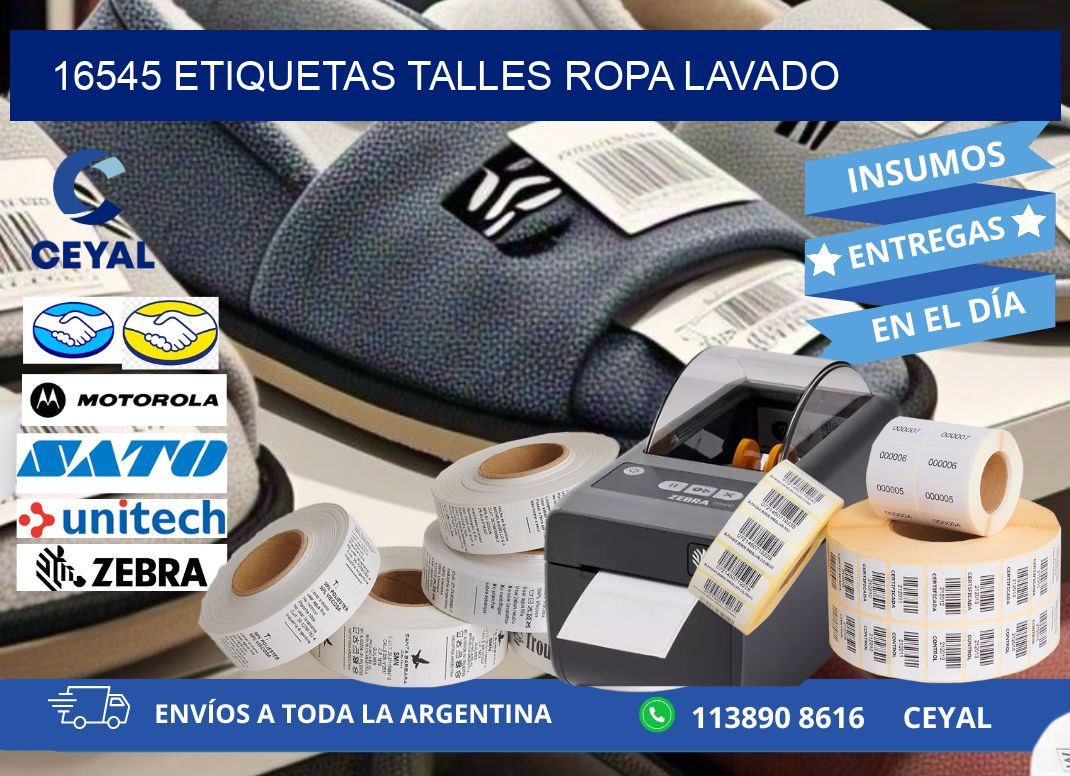 16545 ETIQUETAS TALLES ROPA LAVADO