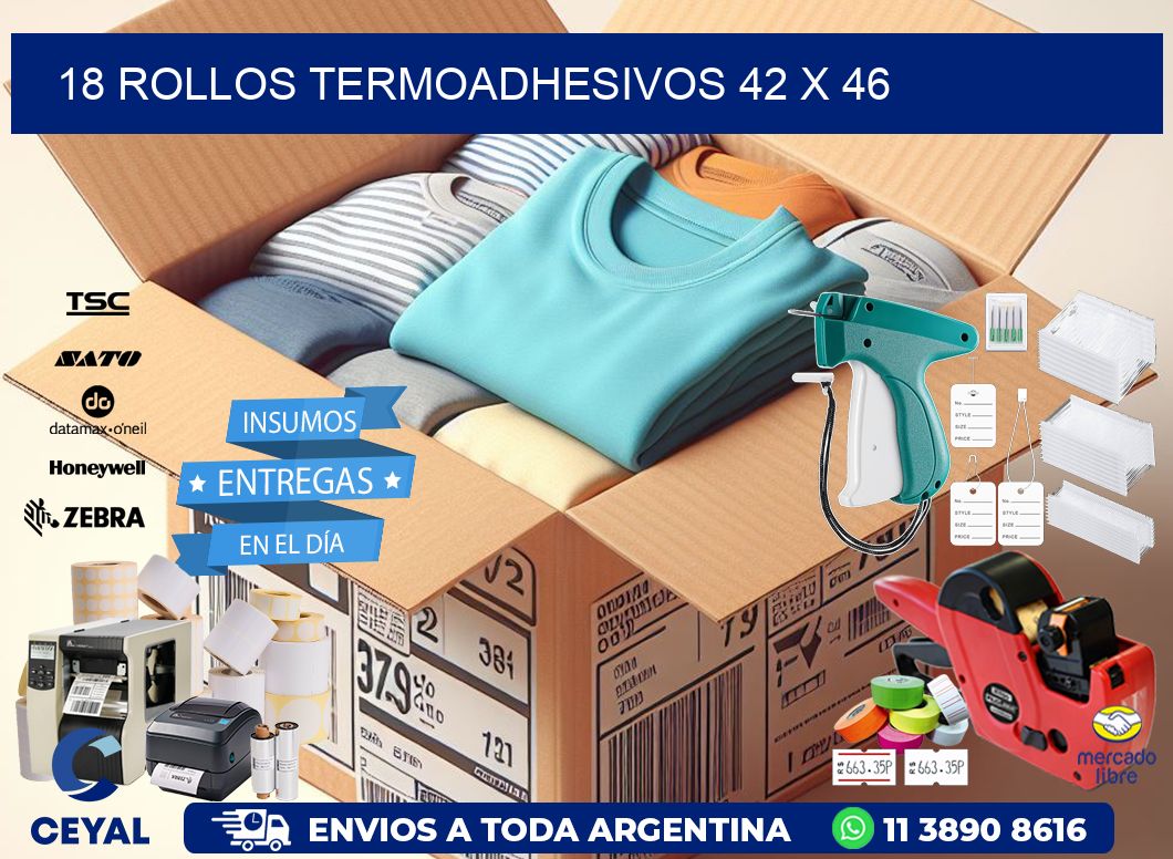 18 ROLLOS TERMOADHESIVOS 42 x 46
