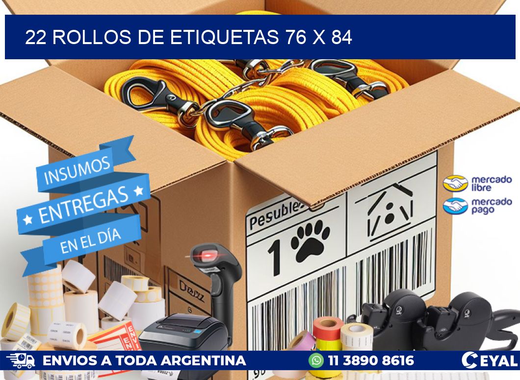 22 ROLLOS DE ETIQUETAS 76 x 84