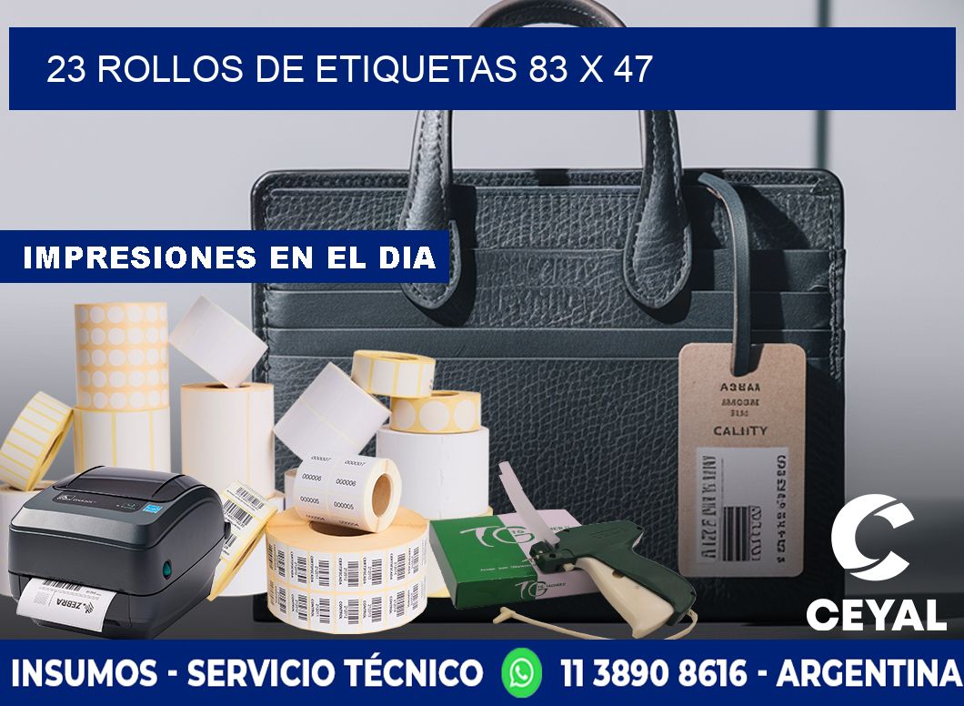23 ROLLOS DE ETIQUETAS 83 x 47