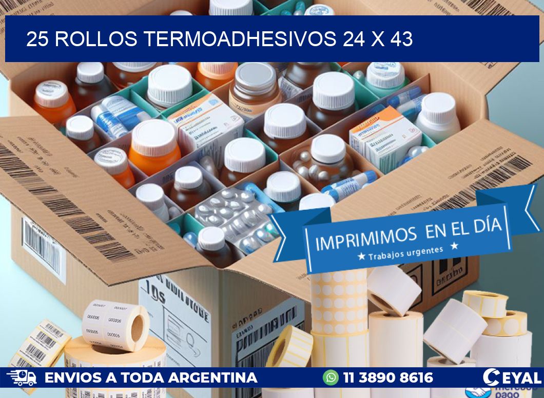 25 ROLLOS TERMOADHESIVOS 24 x 43