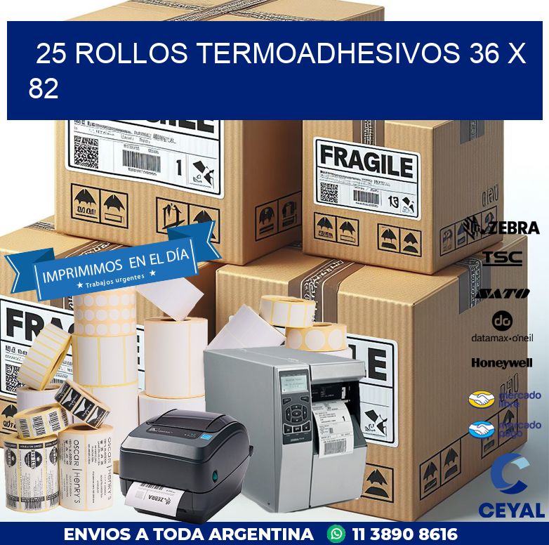 25 ROLLOS TERMOADHESIVOS 36 x 82