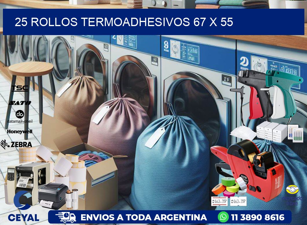 25 ROLLOS TERMOADHESIVOS 67 x 55