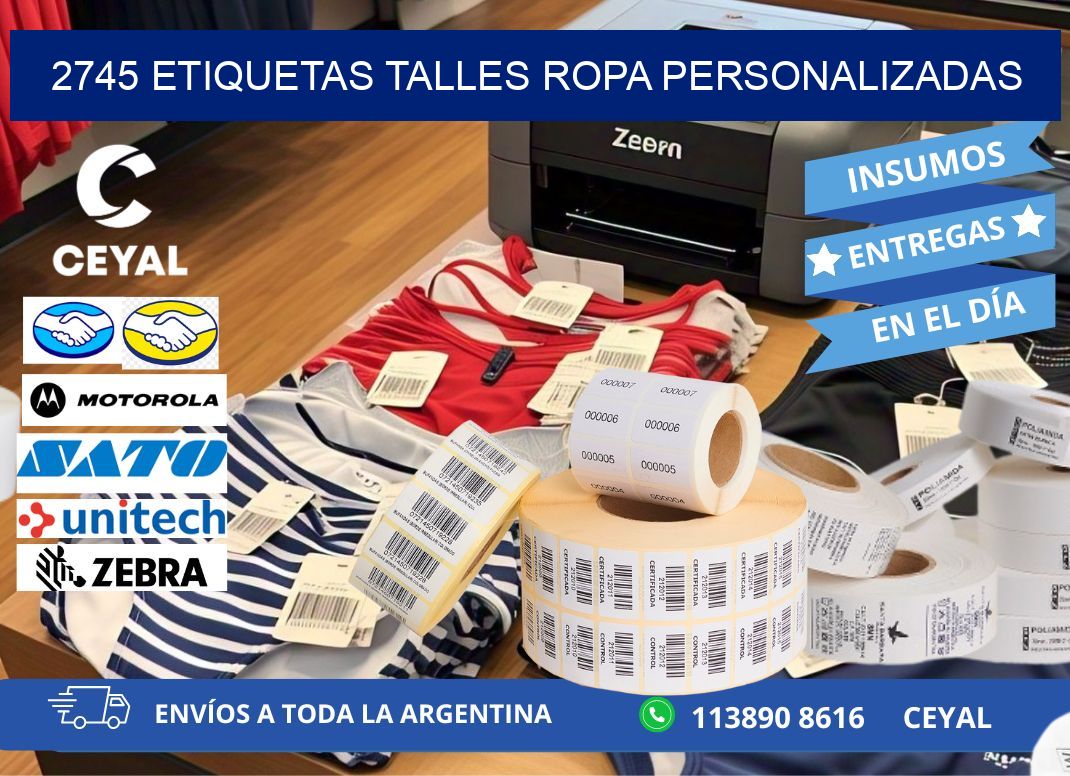 2745 ETIQUETAS TALLES ROPA PERSONALIZADAS