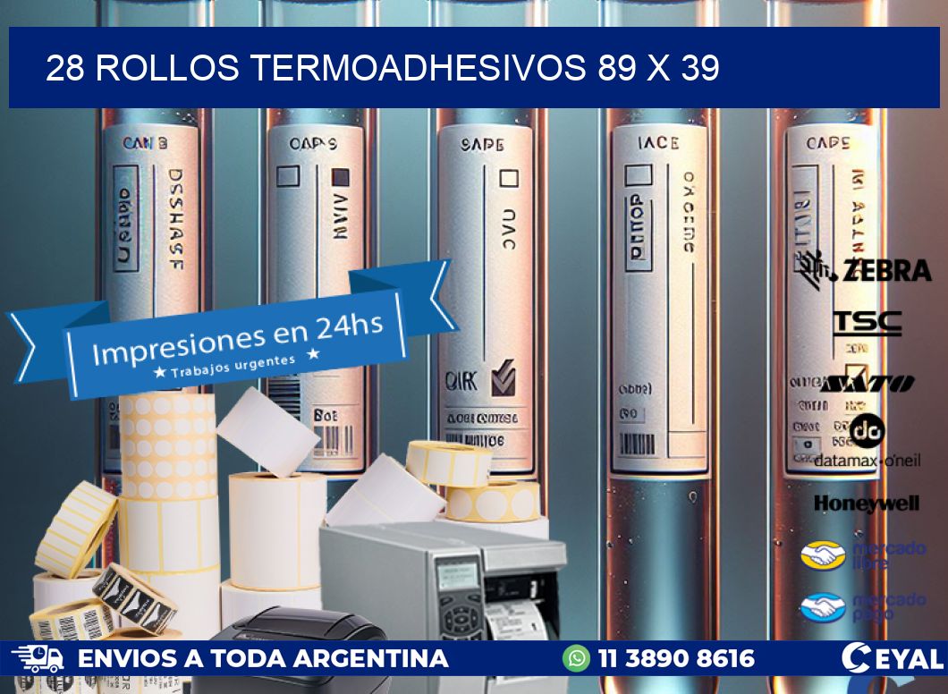 28 ROLLOS TERMOADHESIVOS 89 x 39