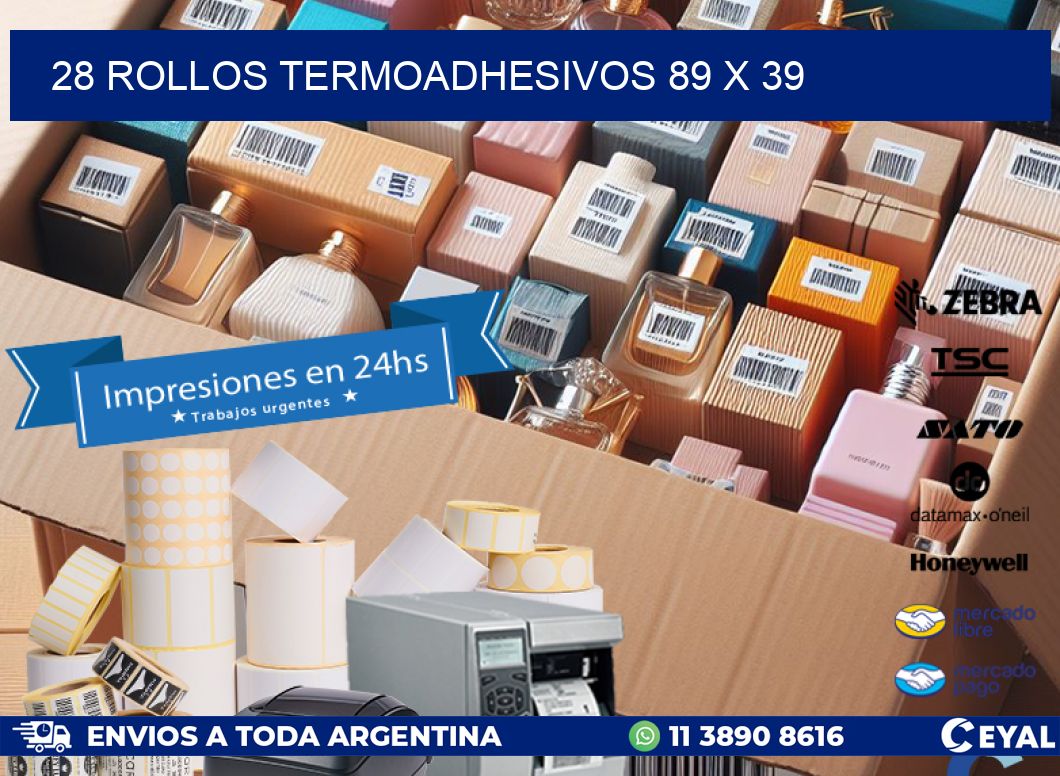 28 ROLLOS TERMOADHESIVOS 89 x 39