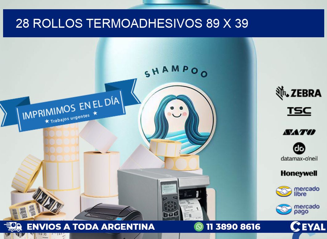 28 ROLLOS TERMOADHESIVOS 89 x 39