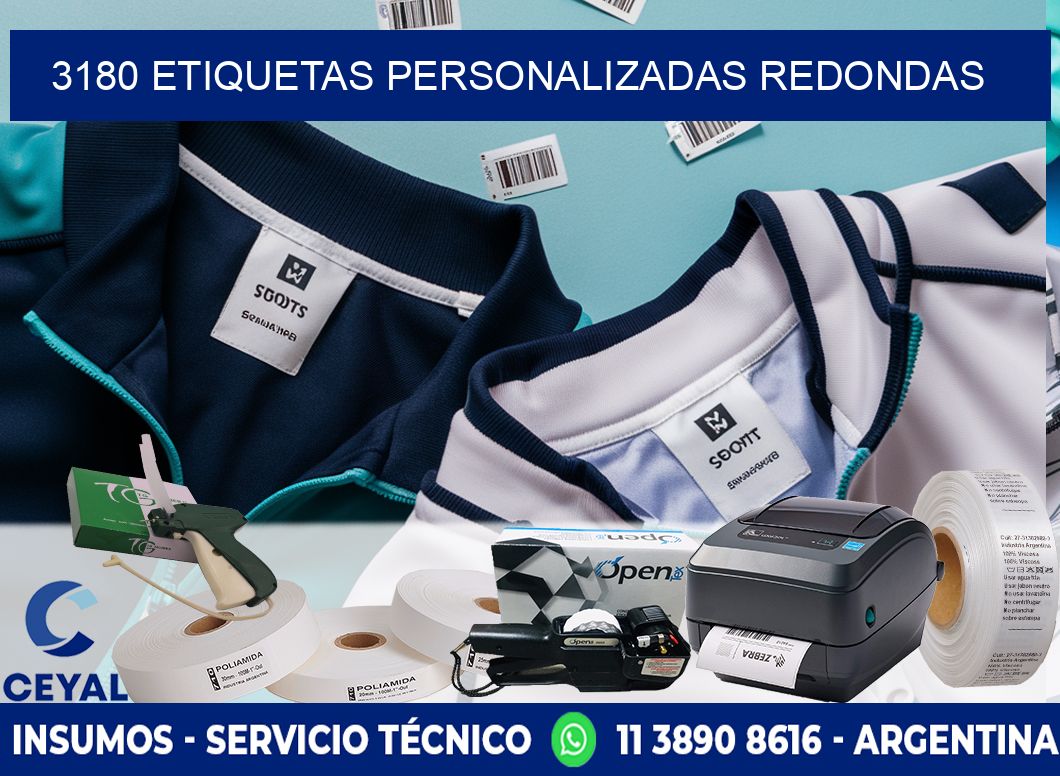 3180 Etiquetas personalizadas redondas