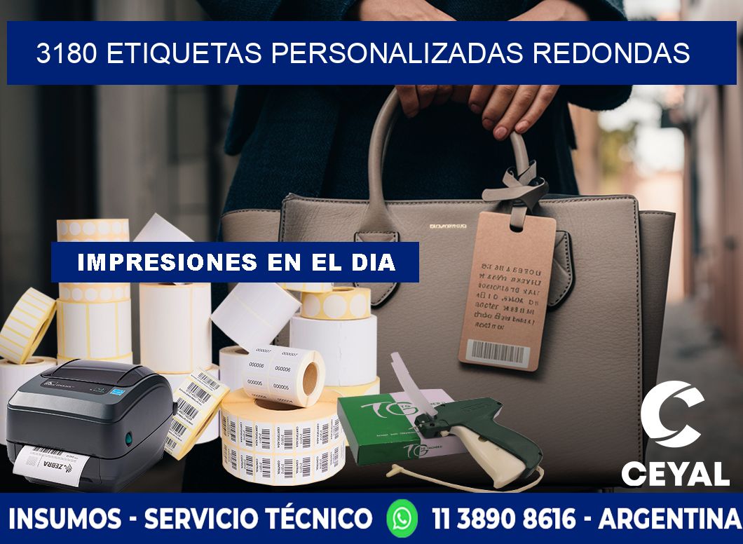 3180 Etiquetas personalizadas redondas