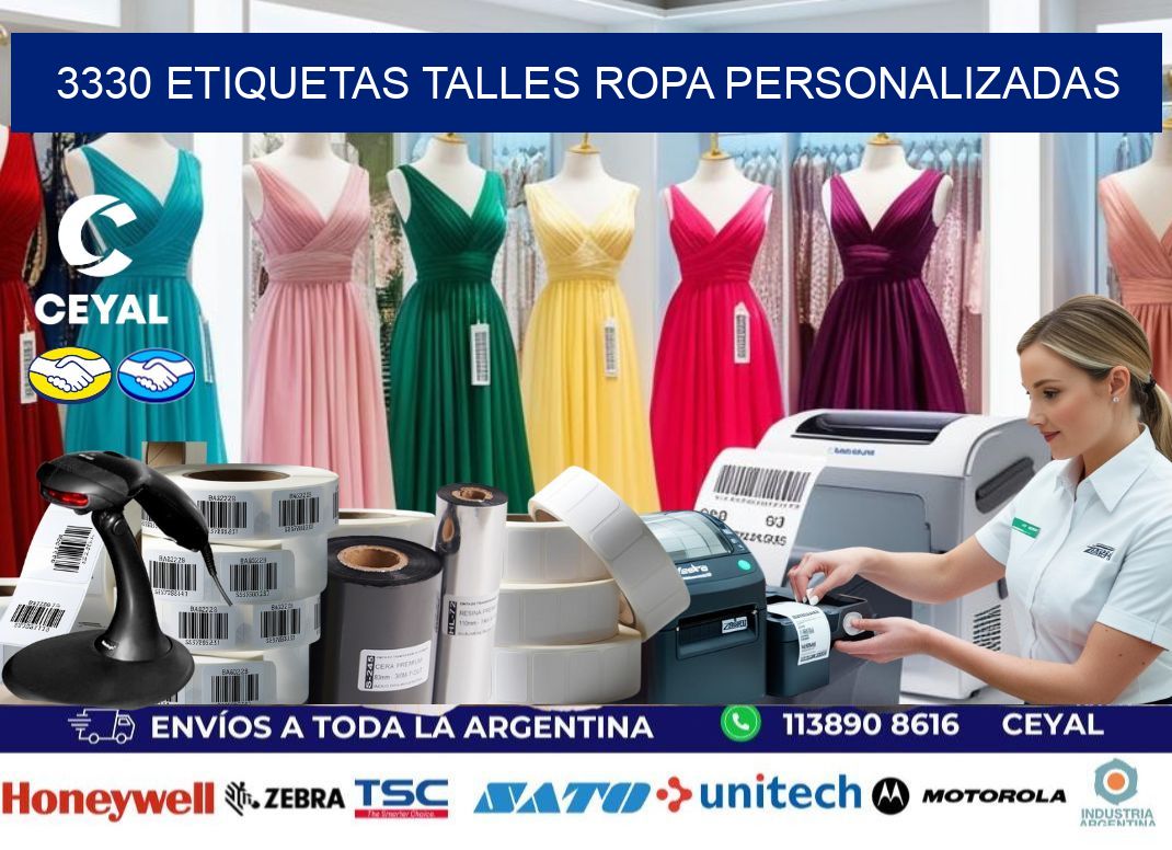 3330 ETIQUETAS TALLES ROPA PERSONALIZADAS