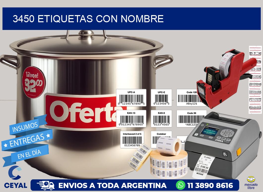 3450 etiquetas con nombre