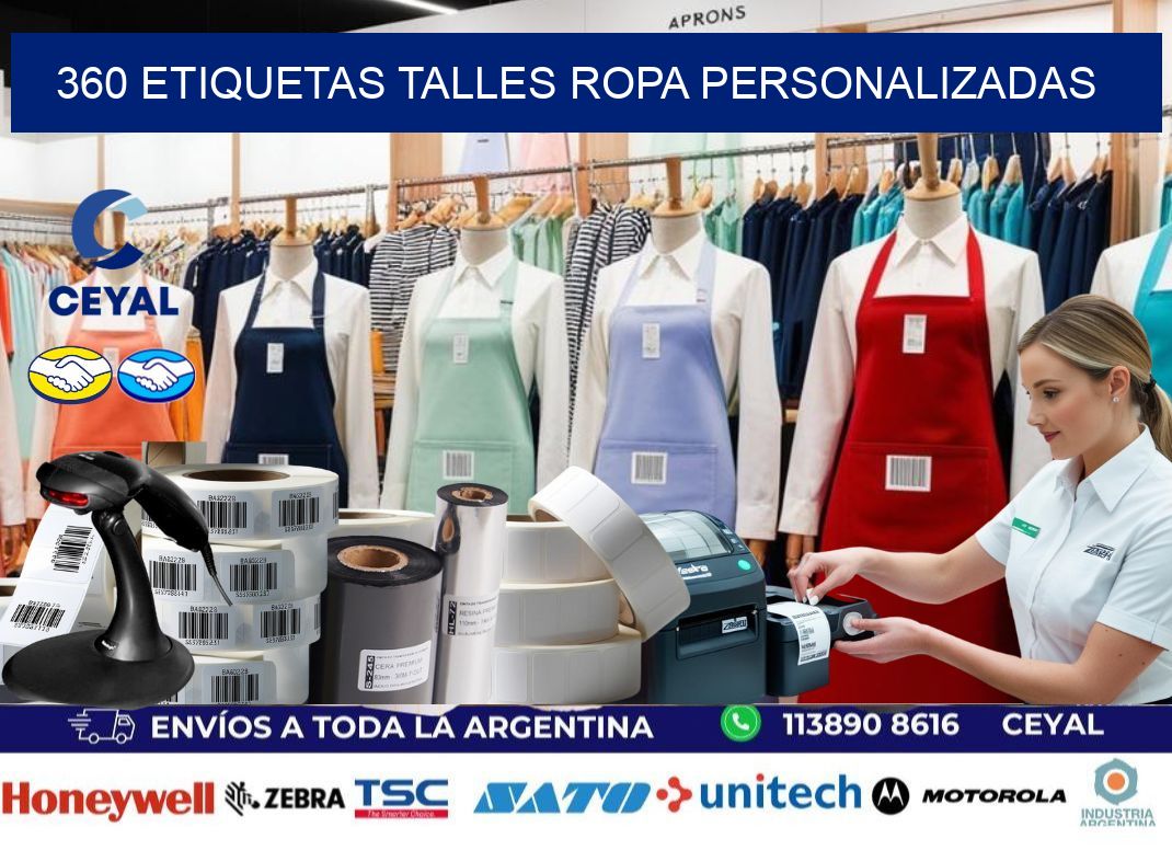 360 ETIQUETAS TALLES ROPA PERSONALIZADAS