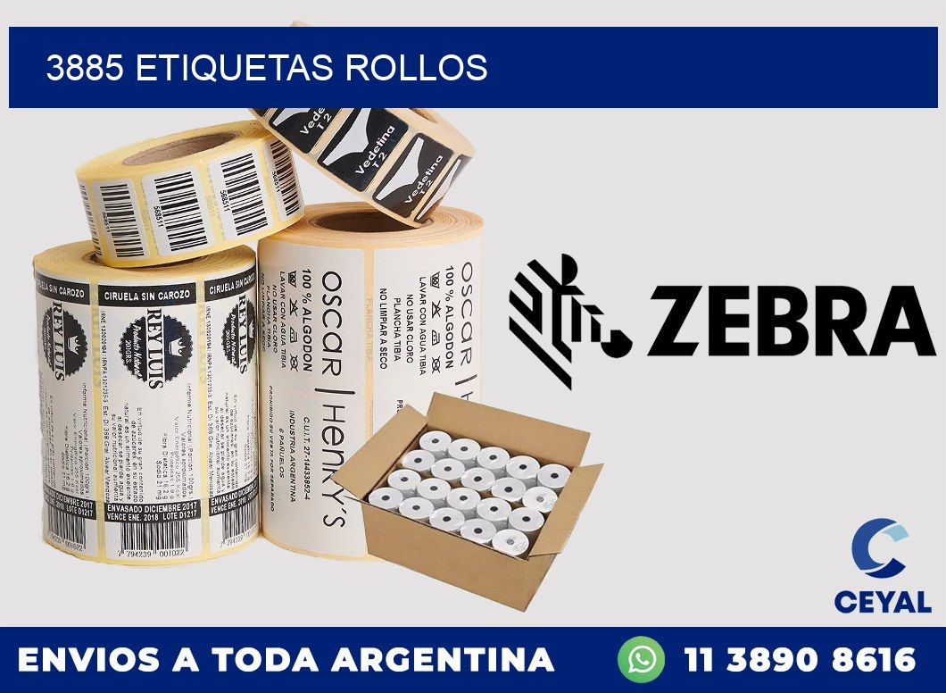 3885 etiquetas rollos