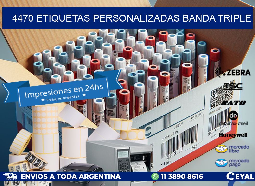 4470 Etiquetas personalizadas banda triple