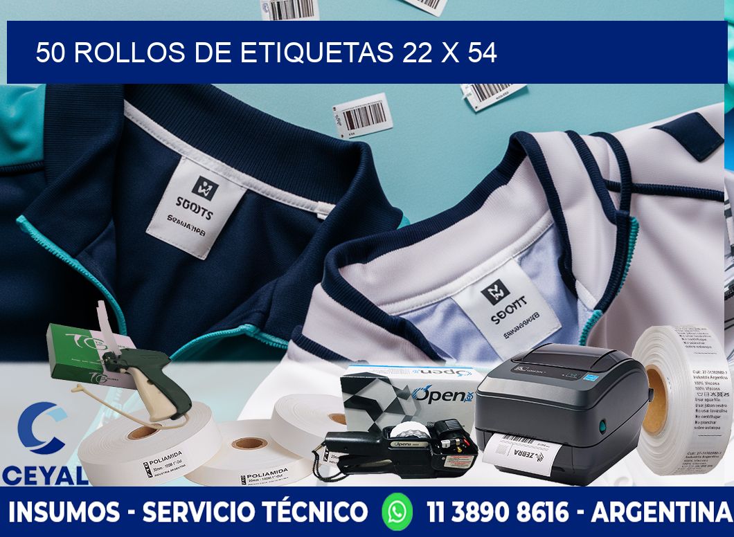 50 ROLLOS DE ETIQUETAS 22 x 54