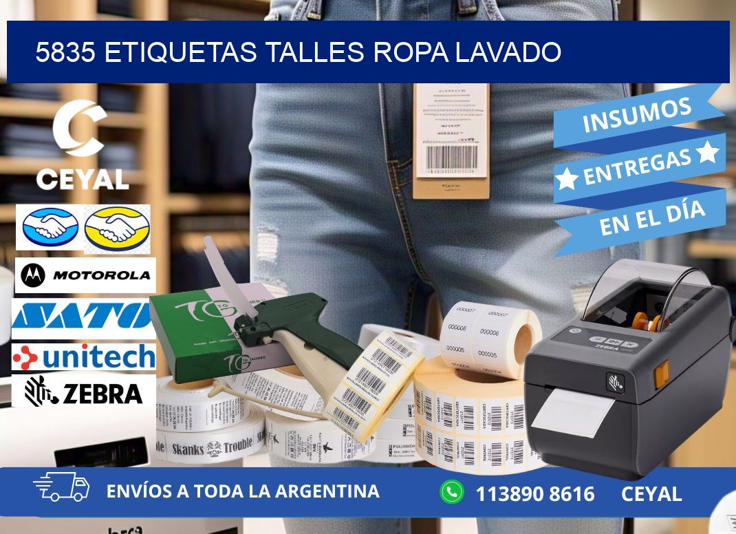 5835 ETIQUETAS TALLES ROPA LAVADO