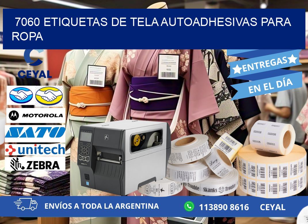 7060 Etiquetas de tela autoadhesivas para ropa