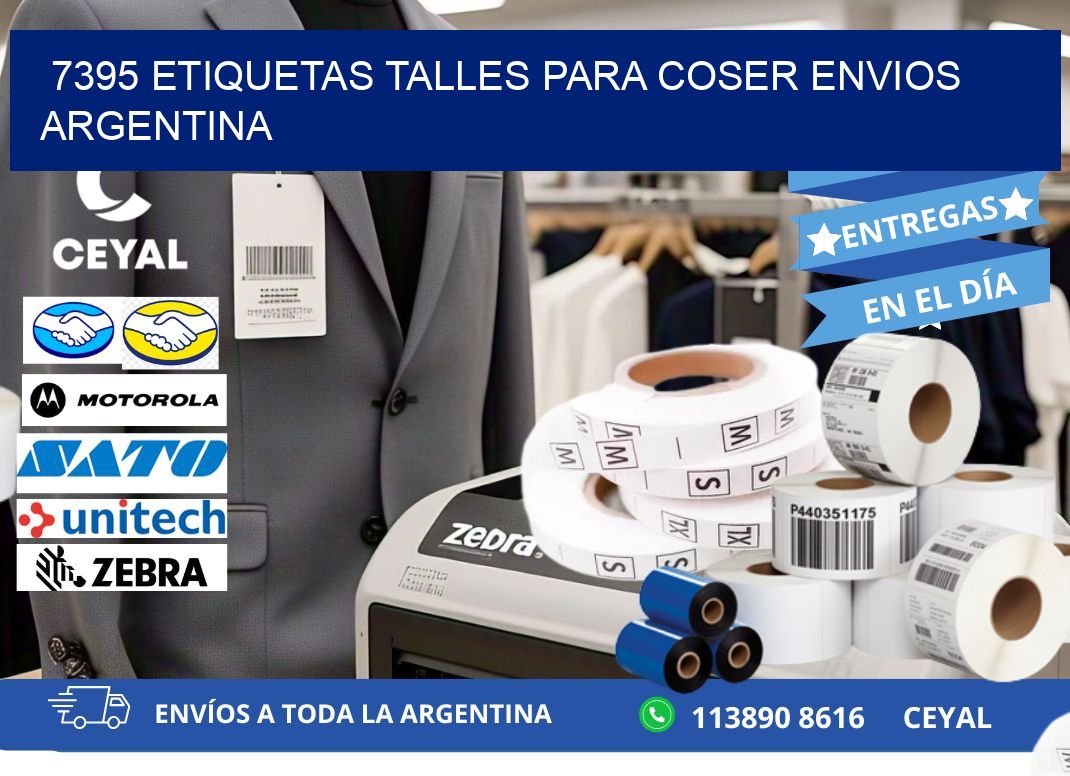7395 ETIQUETAS TALLES PARA COSER ENVIOS ARGENTINA
