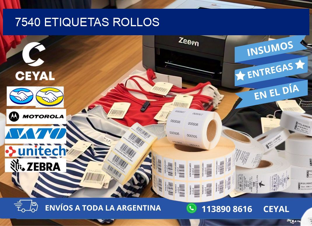 7540 etiquetas rollos