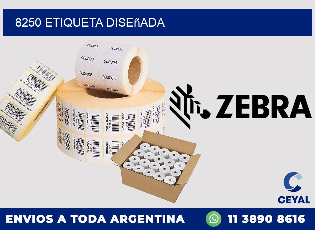 8250 etiqueta diseñada