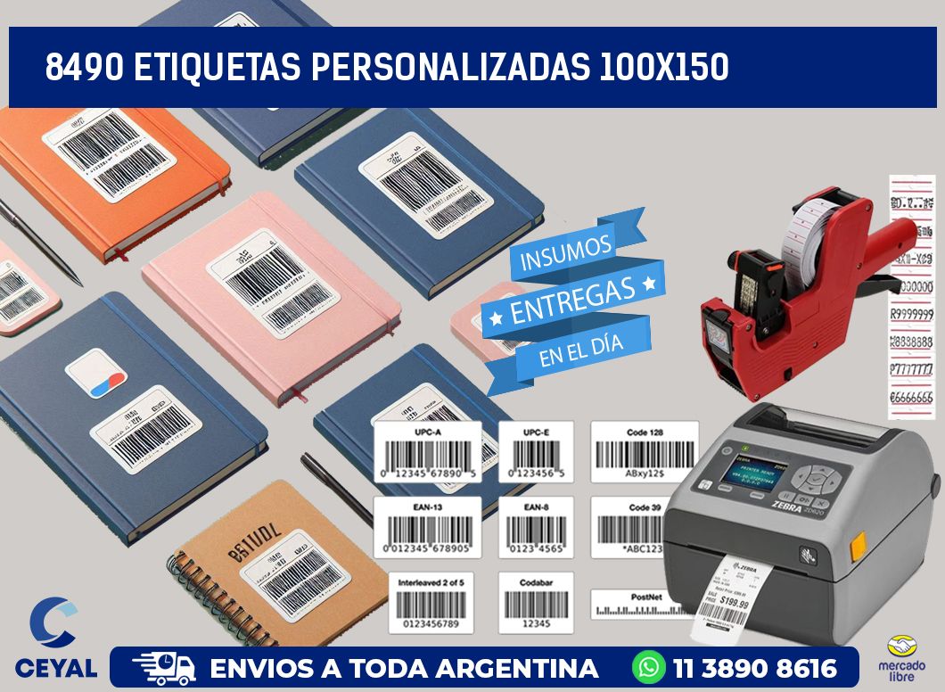 8490 Etiquetas personalizadas 100x150