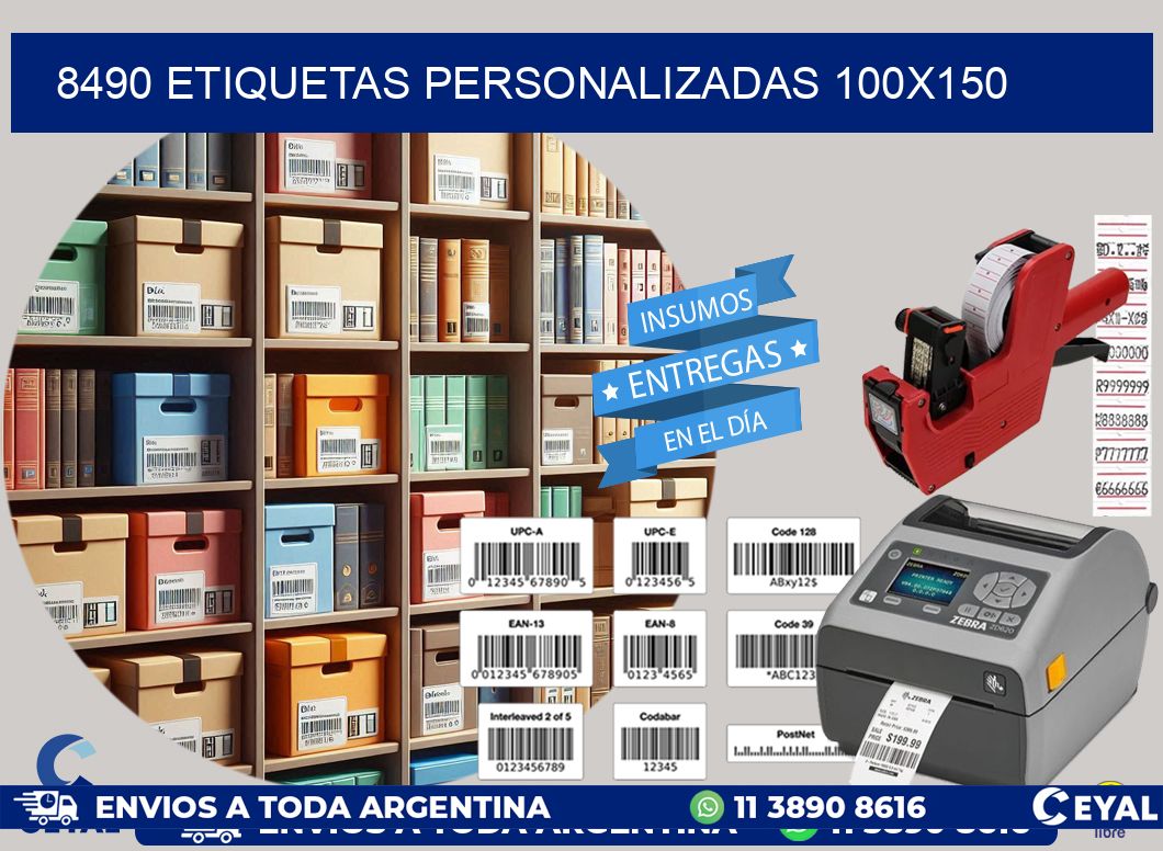 8490 Etiquetas personalizadas 100x150