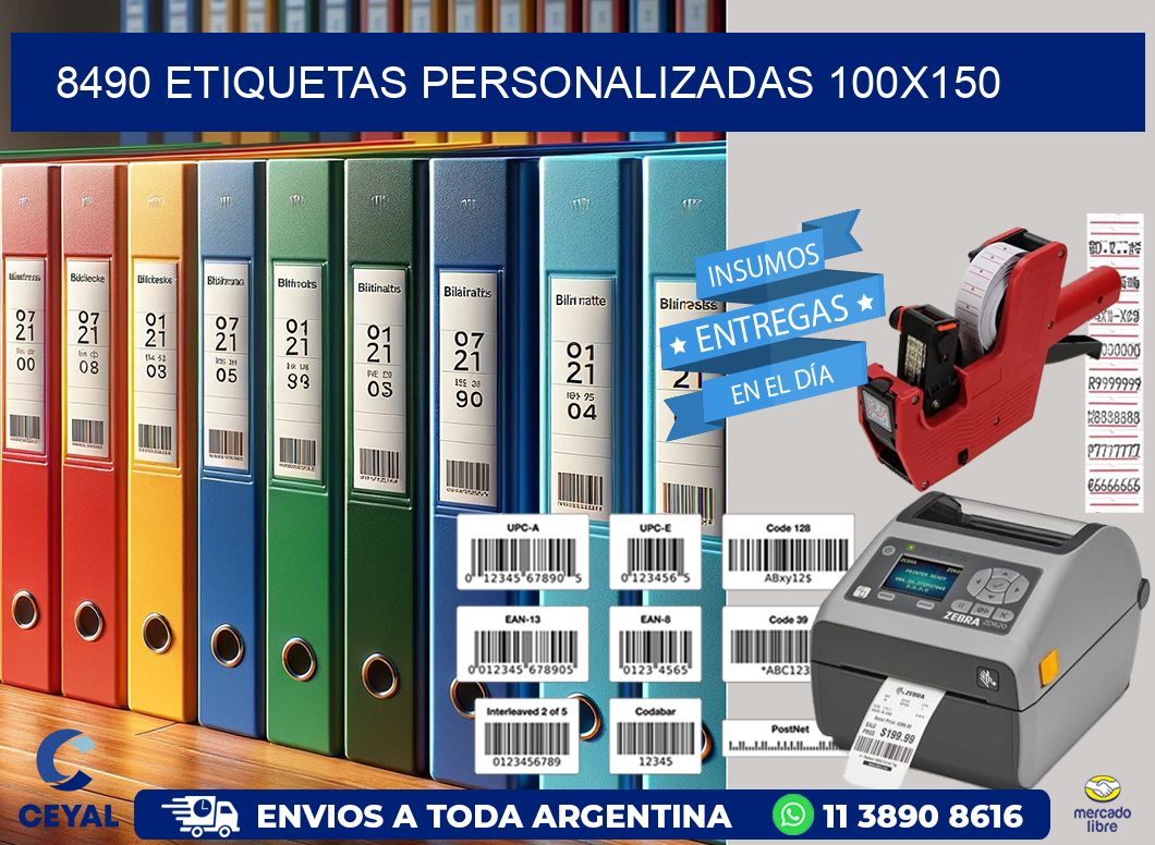 8490 Etiquetas personalizadas 100x150