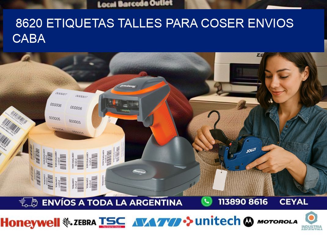 8620 ETIQUETAS TALLES PARA COSER ENVIOS CABA