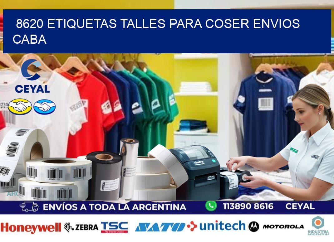 8620 ETIQUETAS TALLES PARA COSER ENVIOS CABA