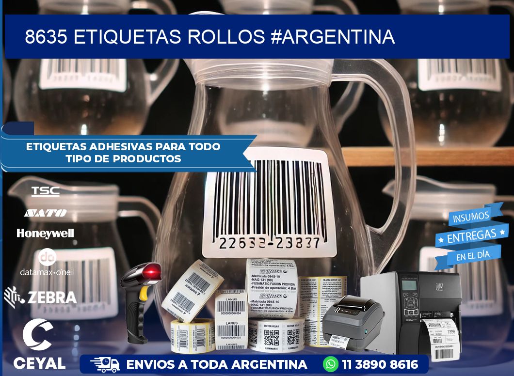 8635 etiquetas rollos #ARGENTINA
