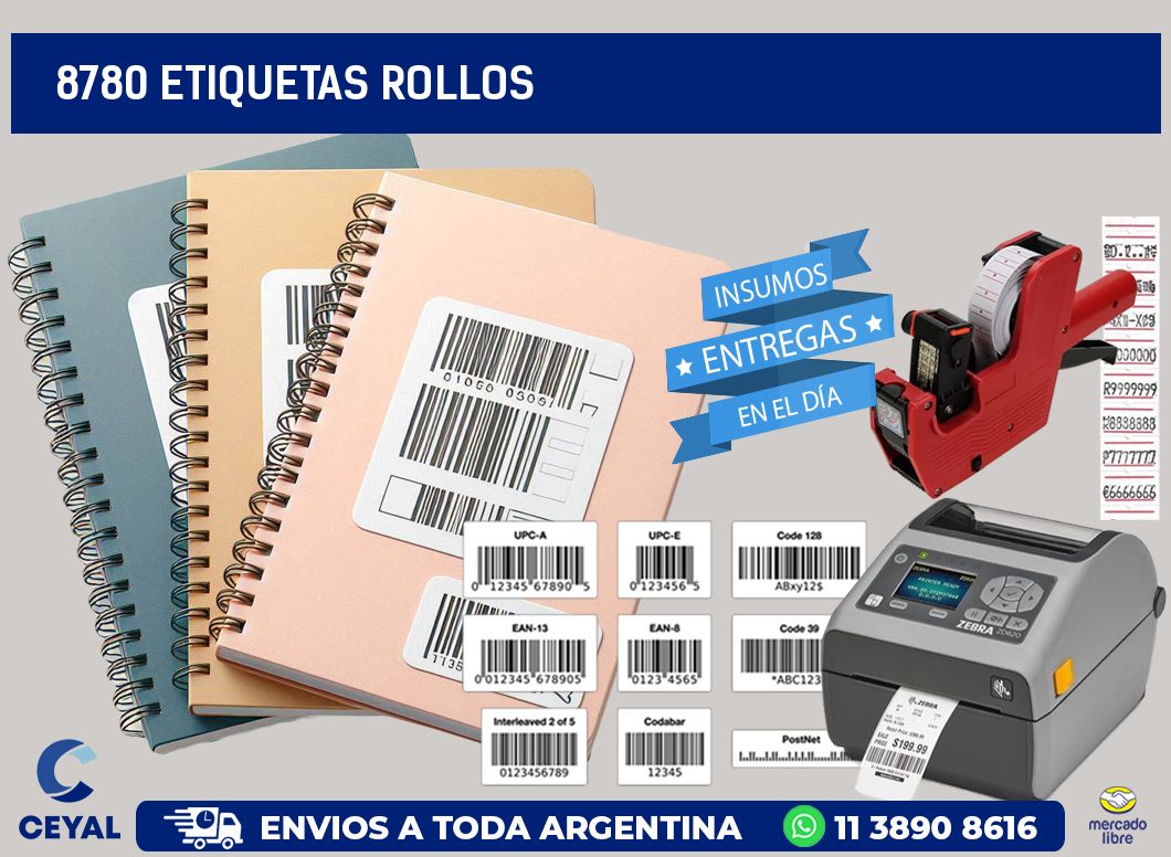 8780 etiquetas rollos