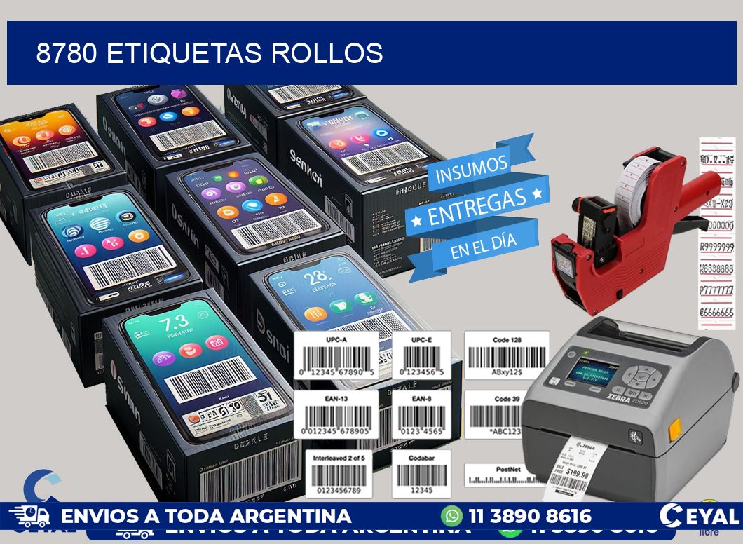 8780 etiquetas rollos