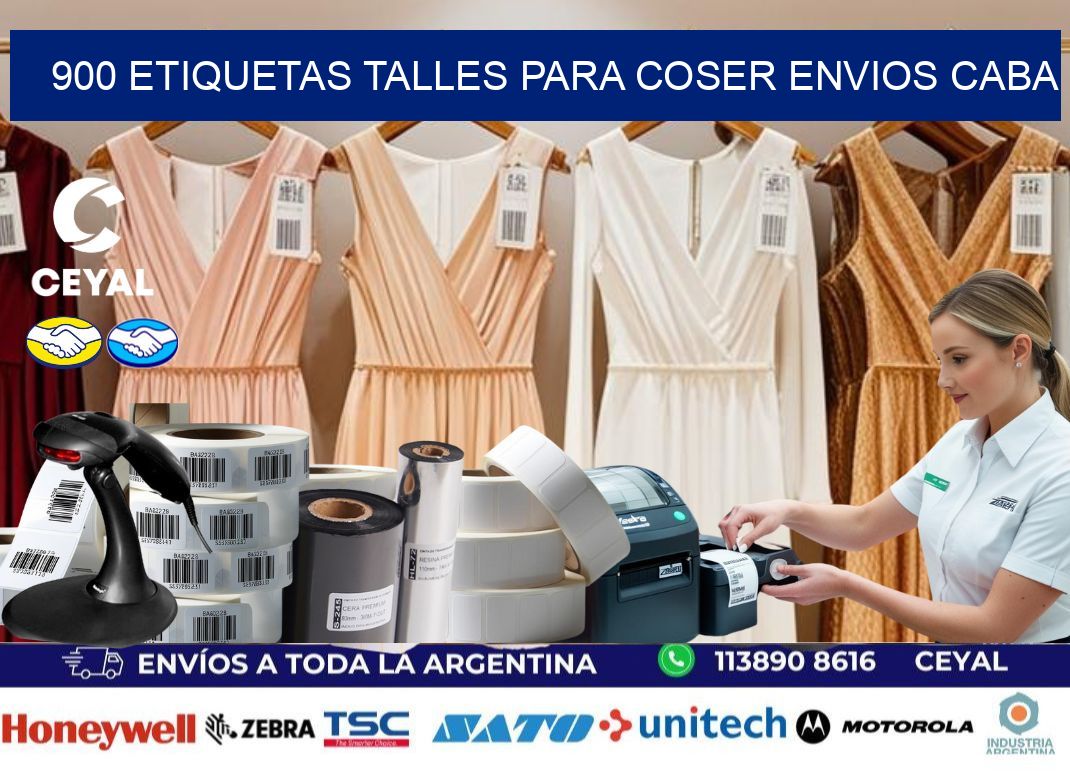 900 ETIQUETAS TALLES PARA COSER ENVIOS CABA