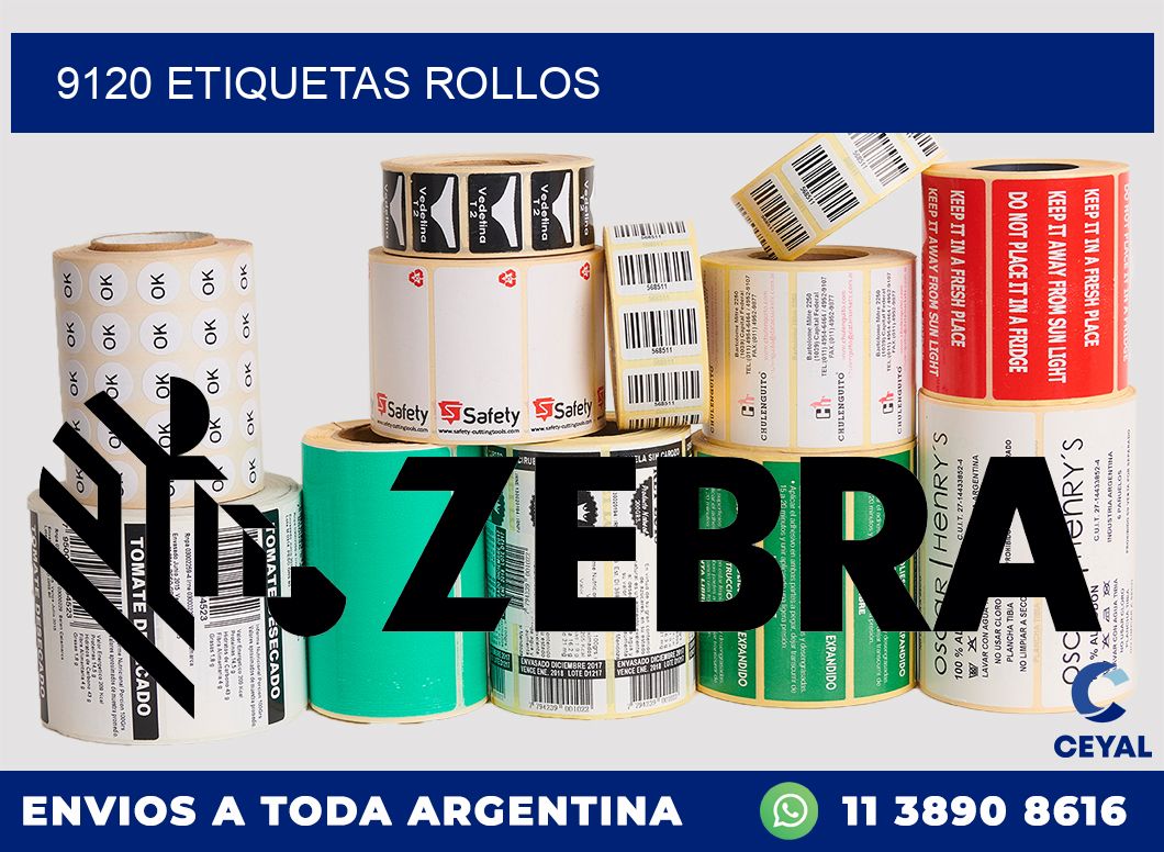 9120 etiquetas rollos