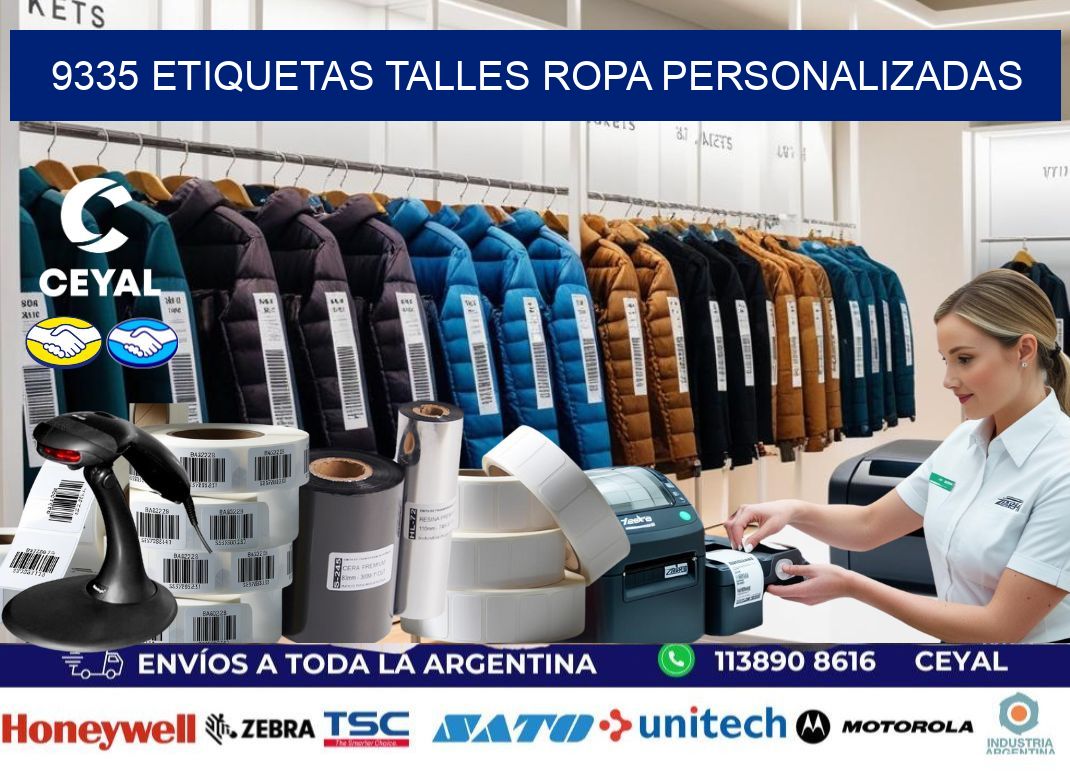 9335 ETIQUETAS TALLES ROPA PERSONALIZADAS