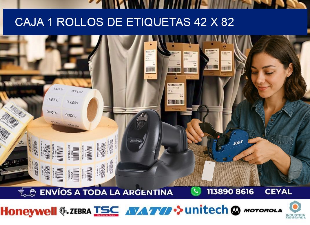 CAJA 1 ROLLOS DE ETIQUETAS 42 x 82