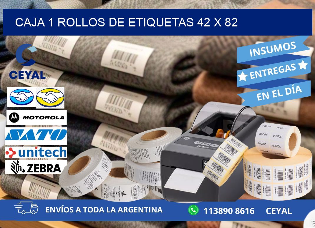 CAJA 1 ROLLOS DE ETIQUETAS 42 x 82