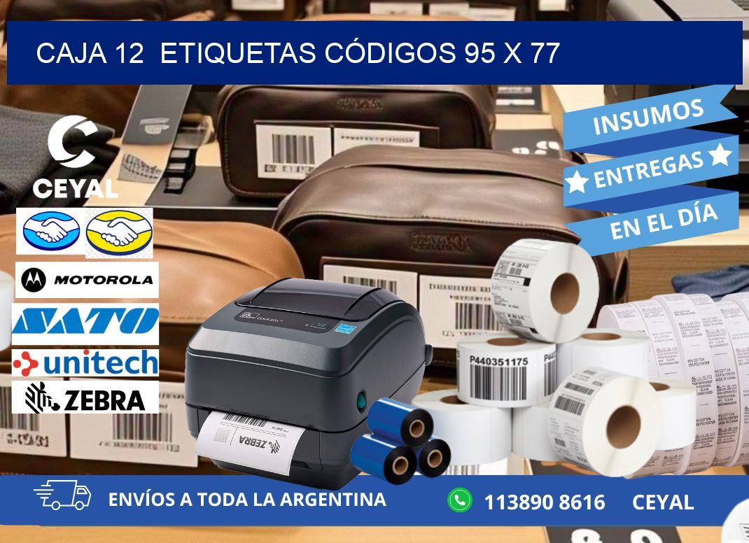 CAJA 12  ETIQUETAS CÓDIGOS 95 x 77