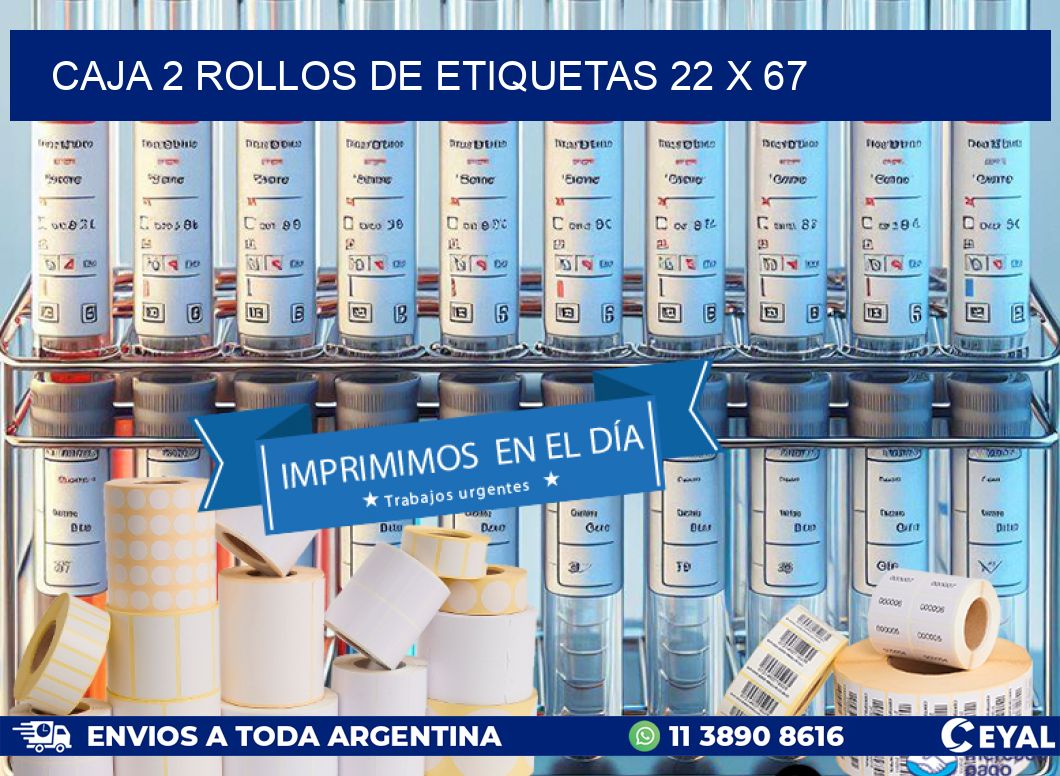 CAJA 2 ROLLOS DE ETIQUETAS 22 x 67
