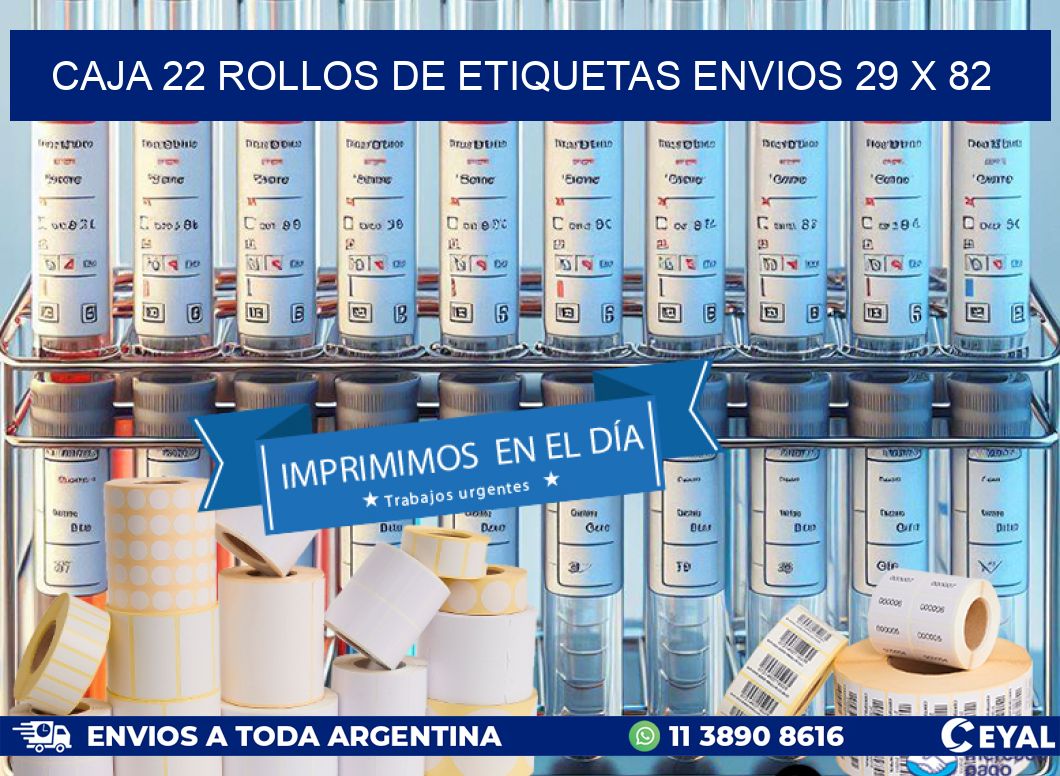 CAJA 22 ROLLOS DE ETIQUETAS ENVIOS 29 x 82
