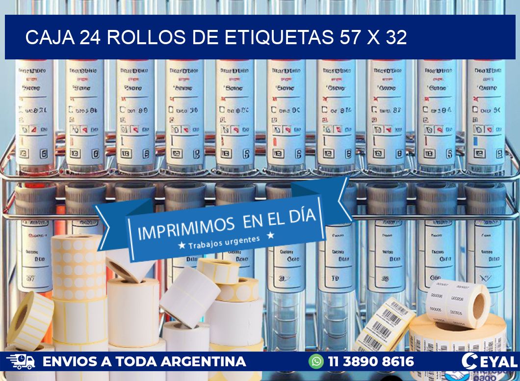 CAJA 24 ROLLOS DE ETIQUETAS 57 x 32