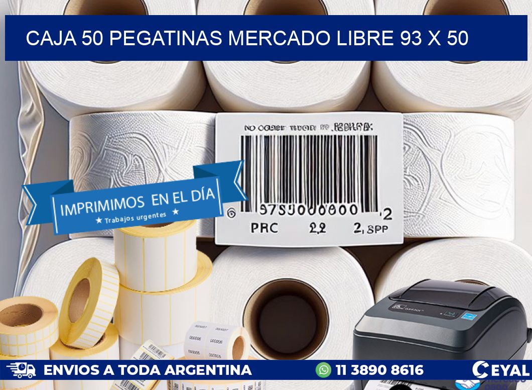 CAJA 50 PEGATINAS MERCADO LIBRE 93 x 50