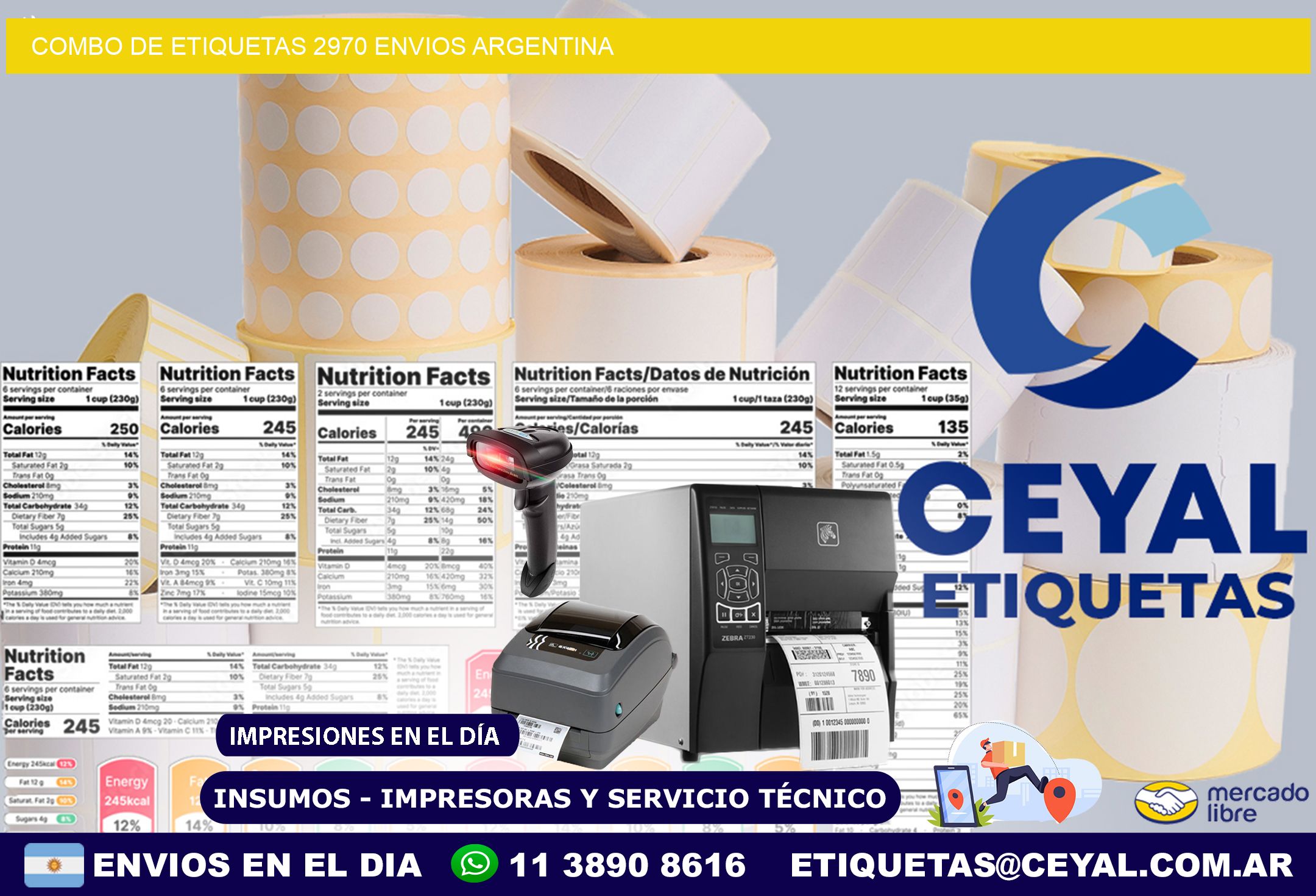 Combo de etiquetas 2970 ENVIOS ARGENTINA