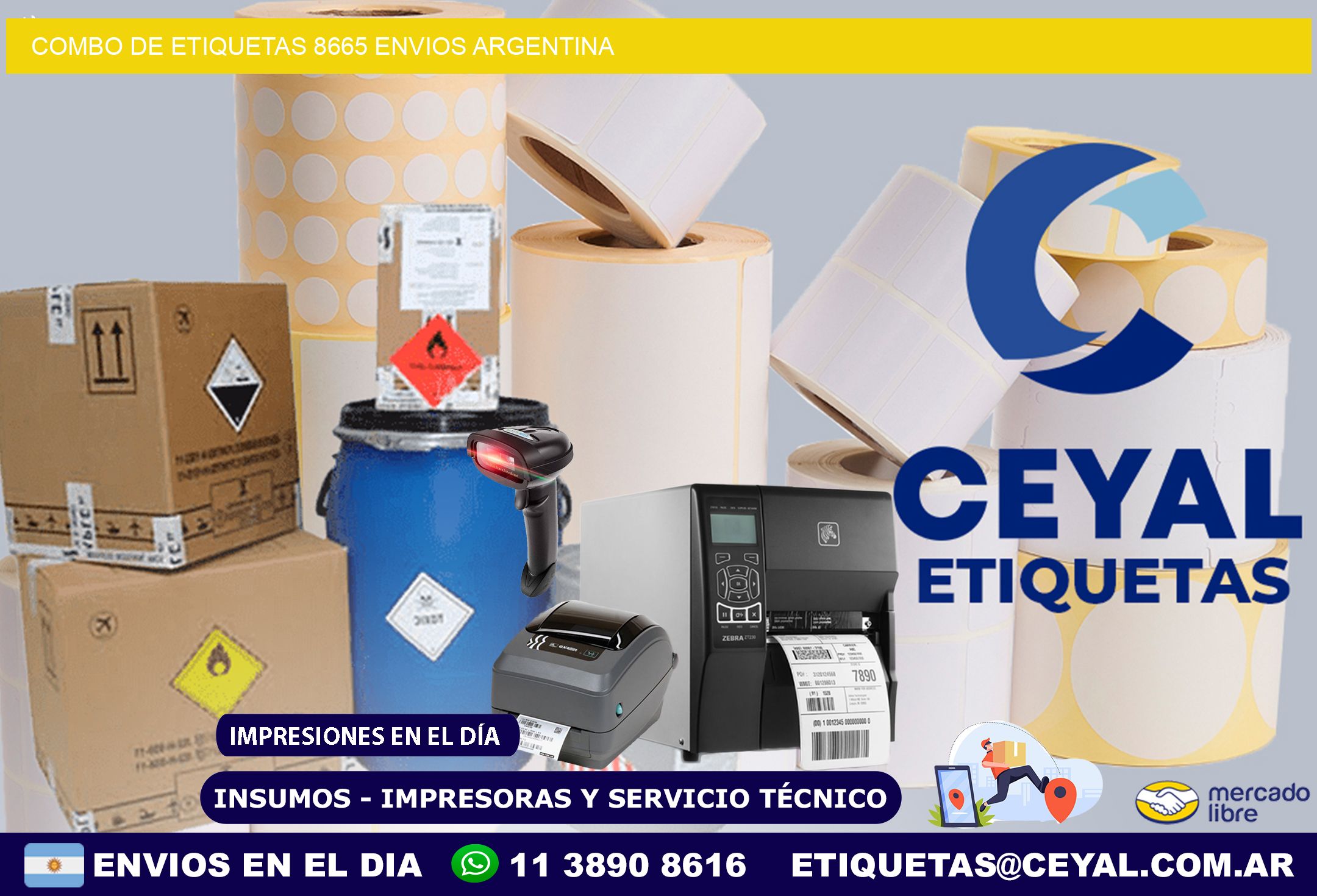 Combo de etiquetas 8665 ENVIOS ARGENTINA