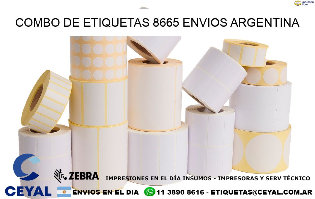 Combo de etiquetas 8665 ENVIOS ARGENTINA