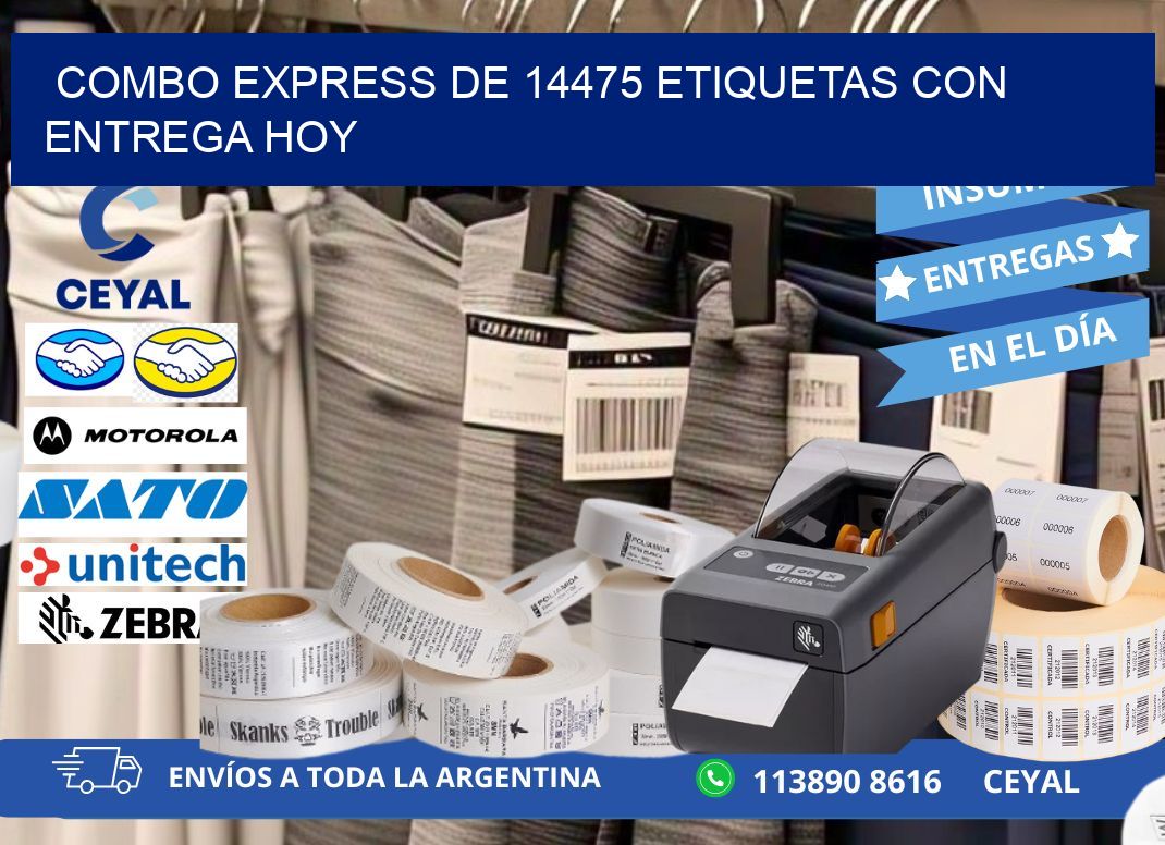Combo express de 14475 etiquetas con entrega hoy