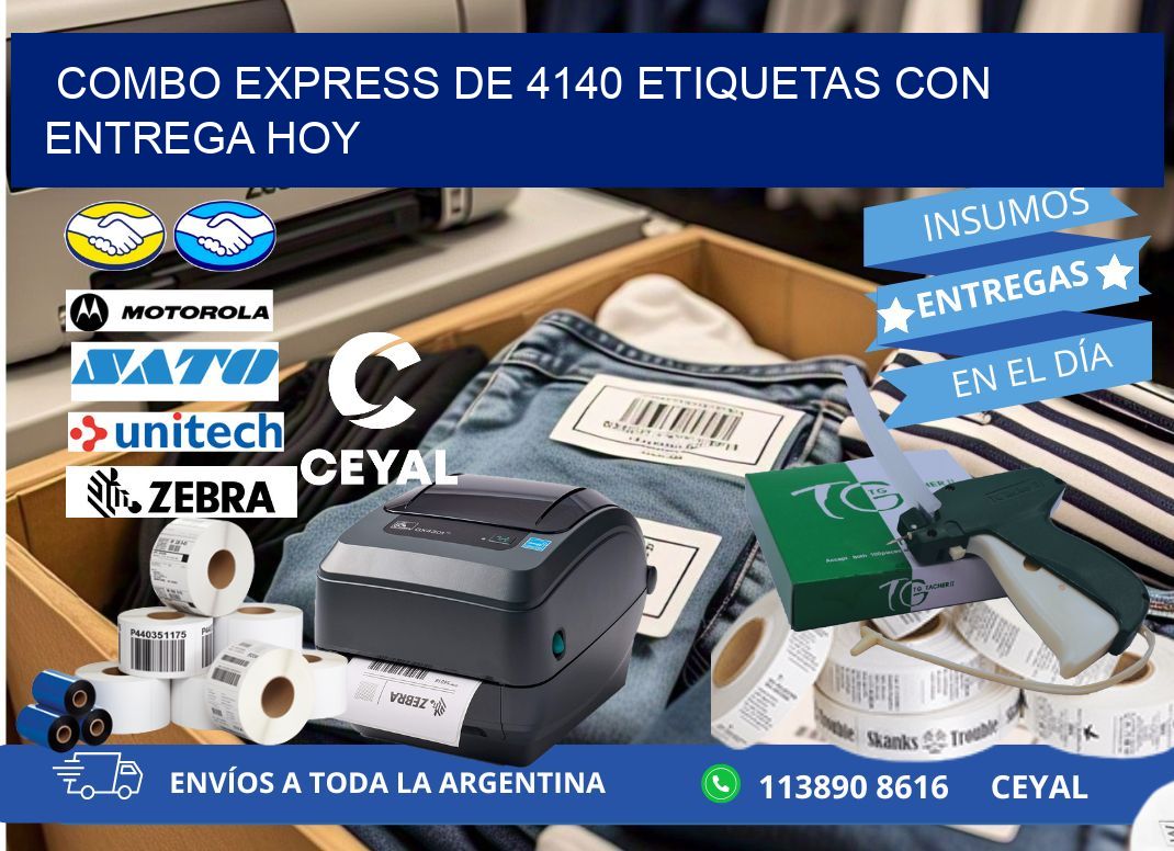 Combo express de 4140 etiquetas con entrega hoy