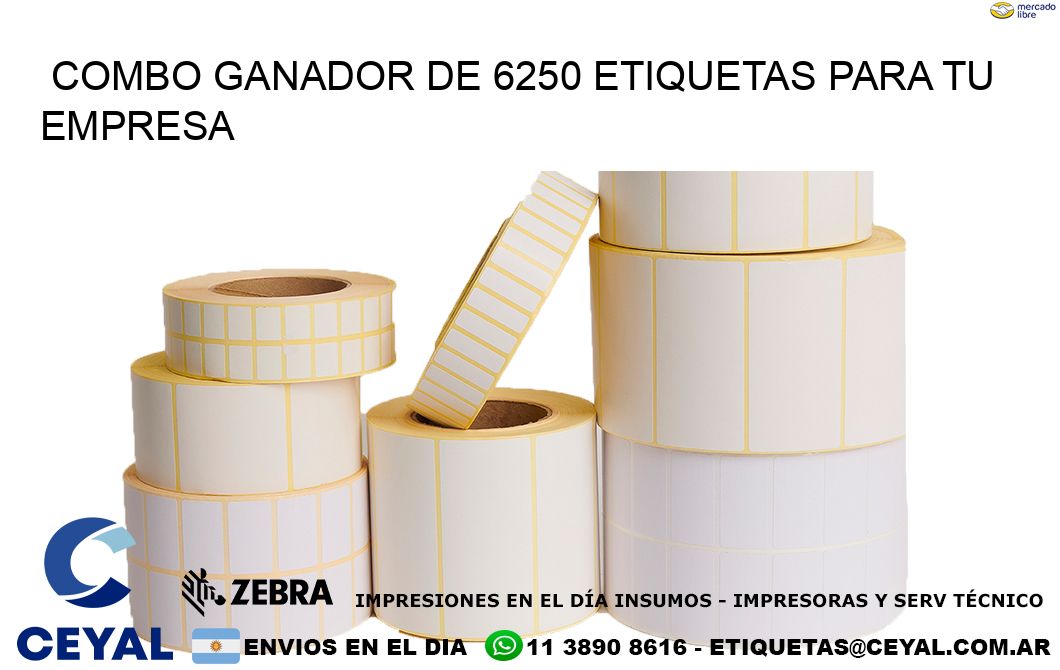 Combo ganador de 6250 etiquetas para tu empresa