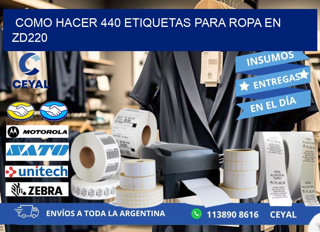 Como hacer 440 etiquetas para ropa en zd220