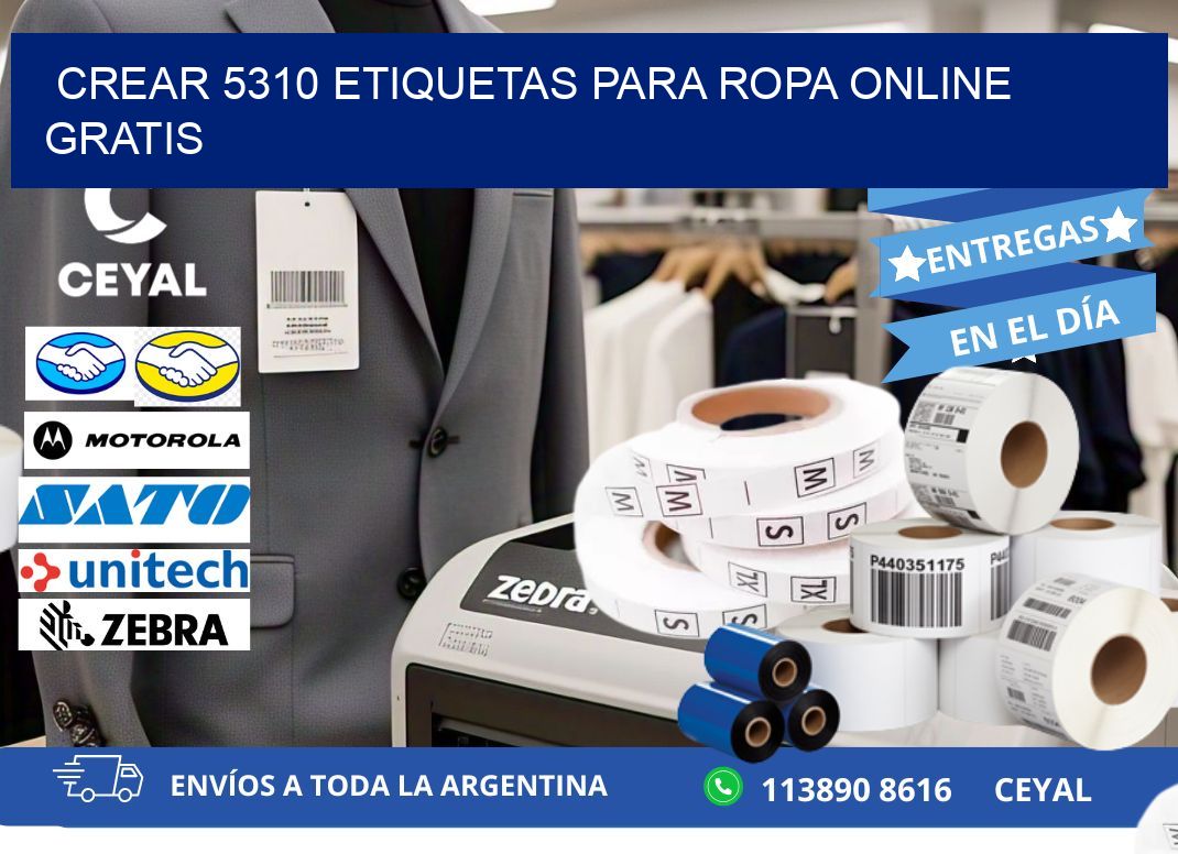 Crear 5310 etiquetas para ropa online gratis
